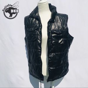 Faded Glory black puffer drawstring vest size L